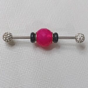 Moress(Pandora Compatible)Silver Core Rubilite Gemstone Charm Bead I Charm Only